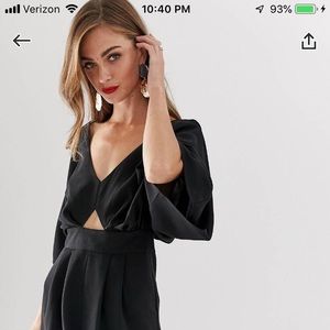 Kimono sleeved pleated romper